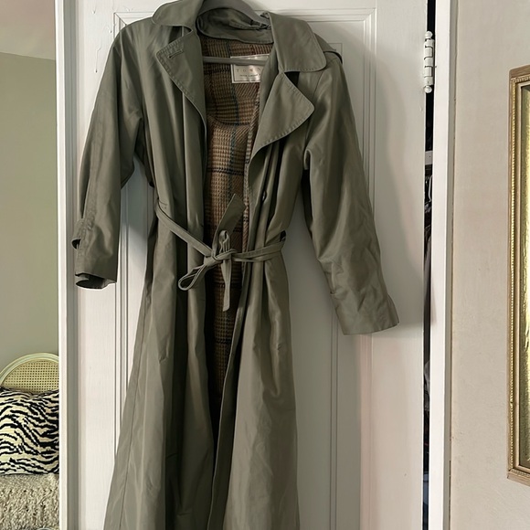 London Fog Sage Green Trench Coat - Picture 1 of 7
